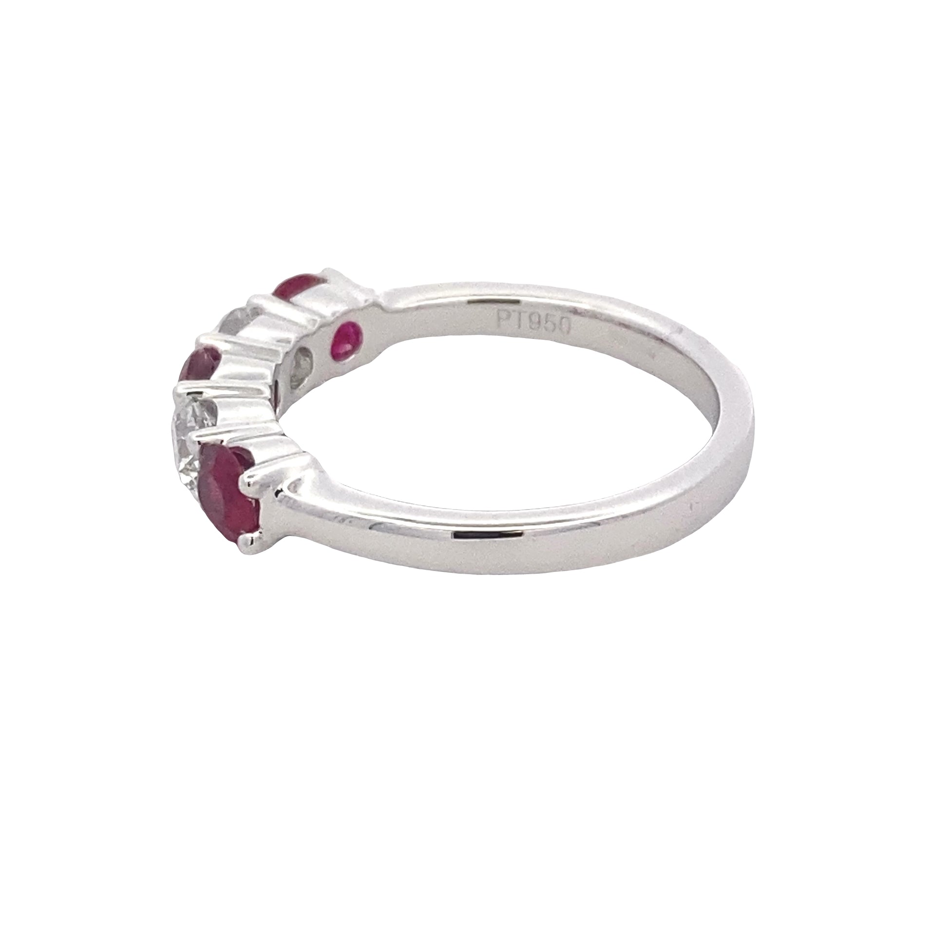 Ruby and Diamond 5 Stone Eternity Style Ring Gardiner Brothers