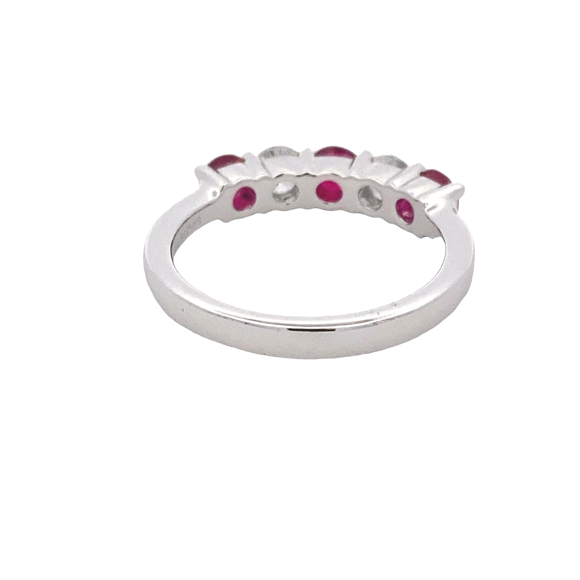 Ruby and Diamond 5 Stone Eternity Style Ring Gardiner Brothers