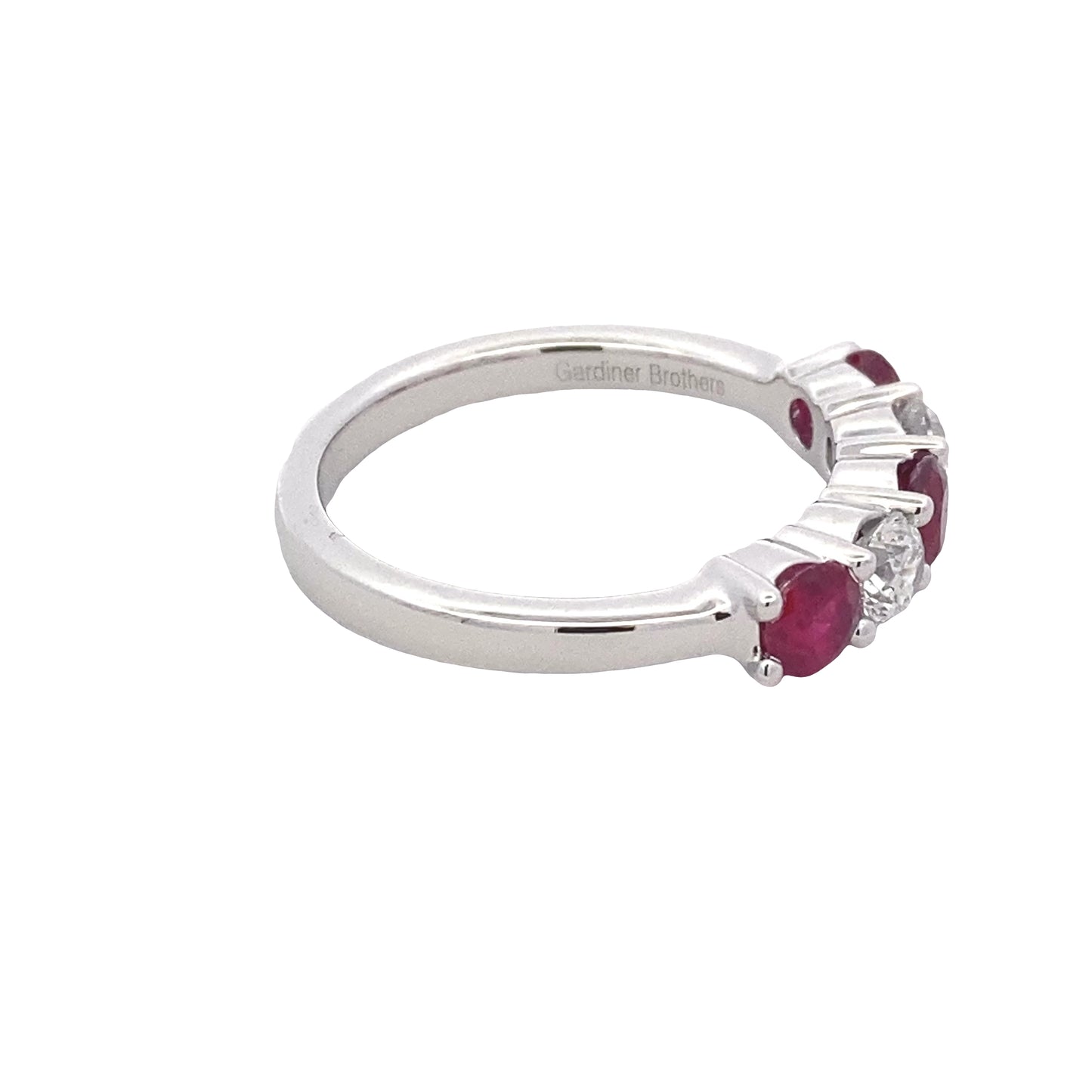Ruby and Diamond 5 Stone Eternity Style Ring Gardiner Brothers