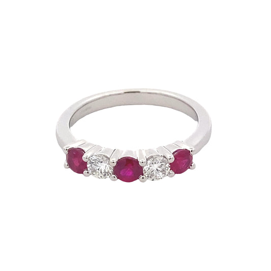 Ruby and Diamond 5 Stone Ring Gardiner Brothers