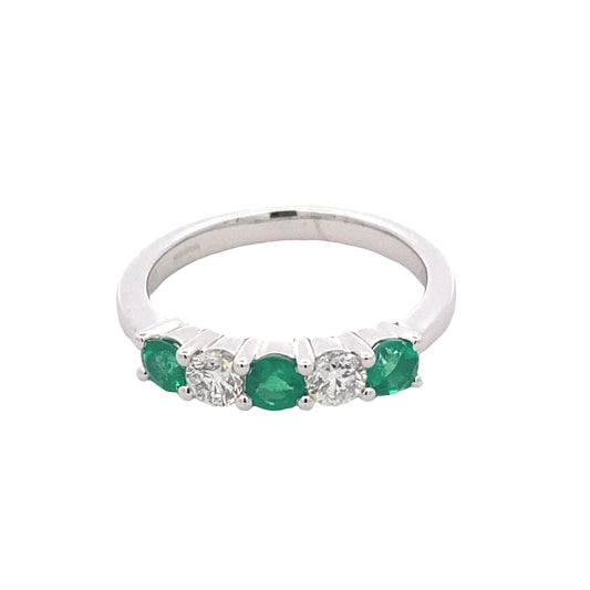 Emerald and Diamond 5 Stone Ring Gardiner Brothers