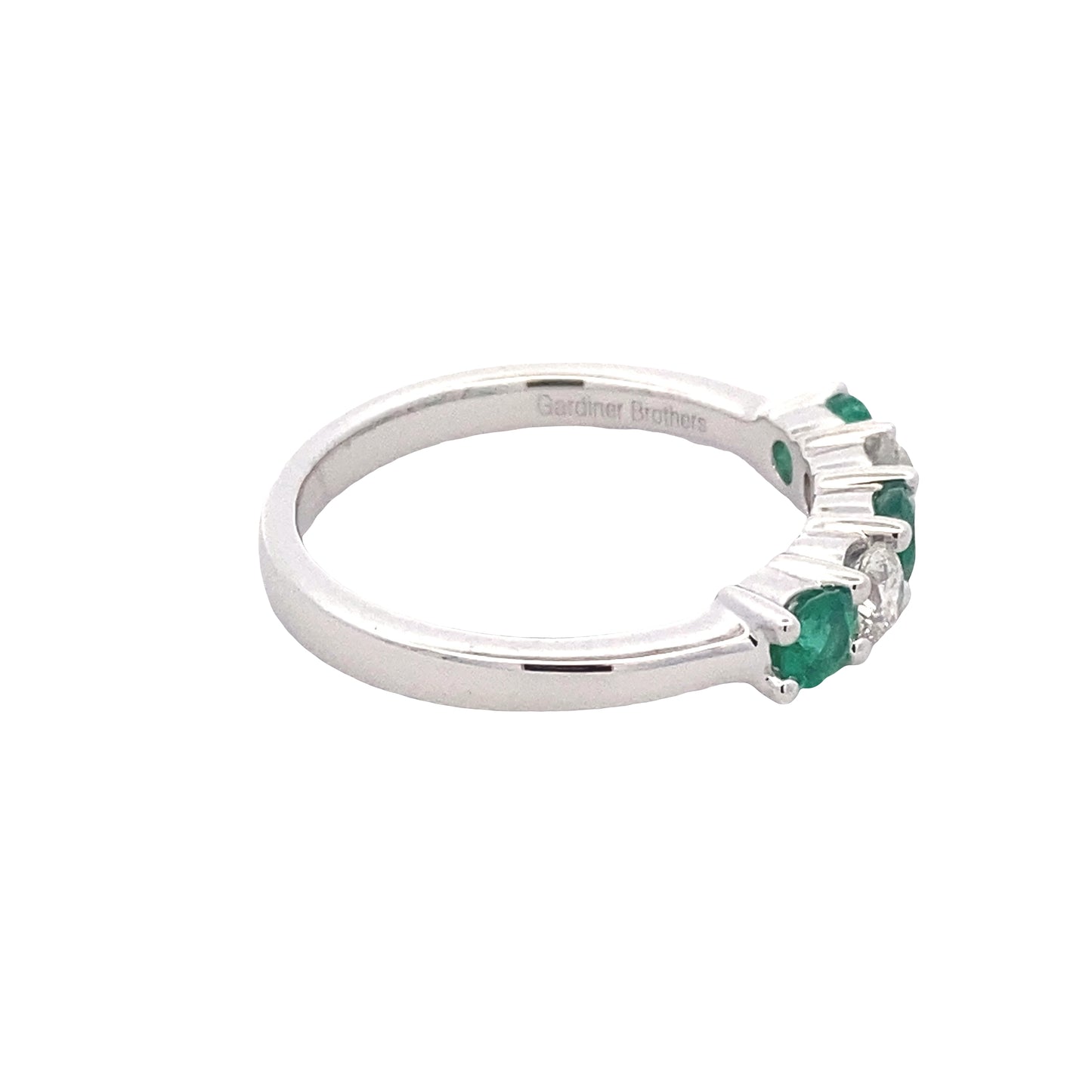 Emerald and Diamond 5 Stone Ring Gardiner Brothers