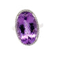 Oval Amethyst and Round Brilliant Cut Diamond Halo Ring Gardiner Brothers