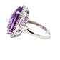 Oval Amethyst and Round Brilliant Cut Diamond Halo Ring Gardiner Brothers