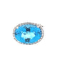 Oval Swiss Blue Topaz and Round Brilliant Cut Diamond Halo Ring Gardiner Brothers