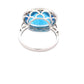 Oval Swiss Blue Topaz and Round Brilliant Cut Diamond Halo Ring Gardiner Brothers