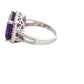 Octagonal Amethyst and Round Brilliant Cut Diamond Halo Ring with Split Diamond Set Shoulders Gardiner Brothers