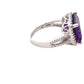 Octagonal Amethyst and Round Brilliant Cut Diamond Halo Ring with Split Diamond Set Shoulders Gardiner Brothers