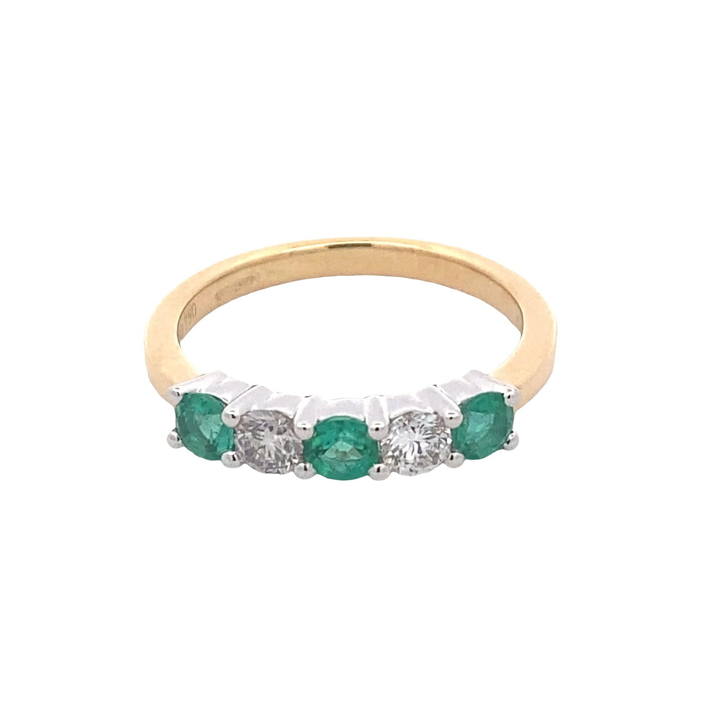 Emerald and Diamond 5 Stone Ring Gardiner Brothers