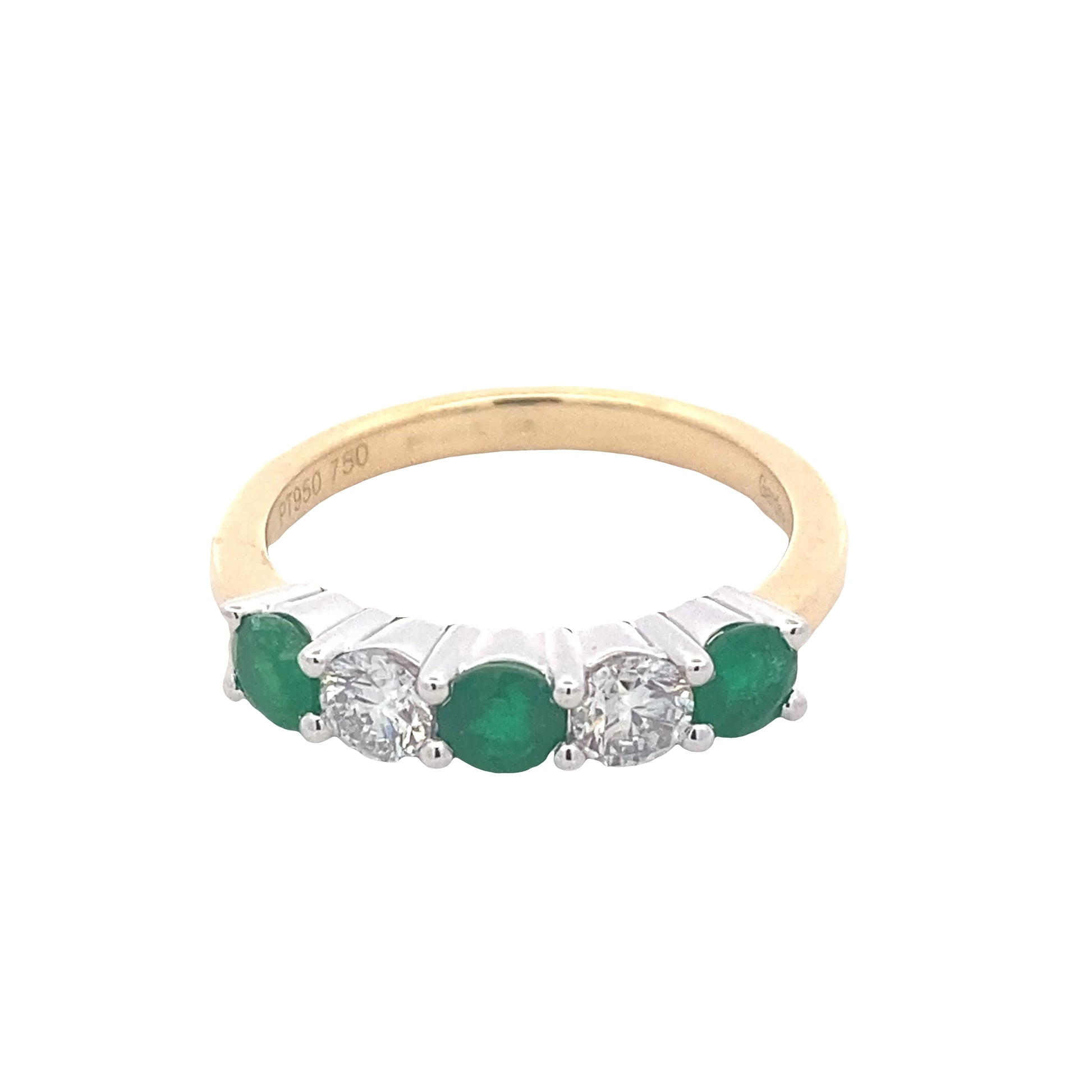 Emerald and Diamond 5 Stone Ring Gardiner Brothers