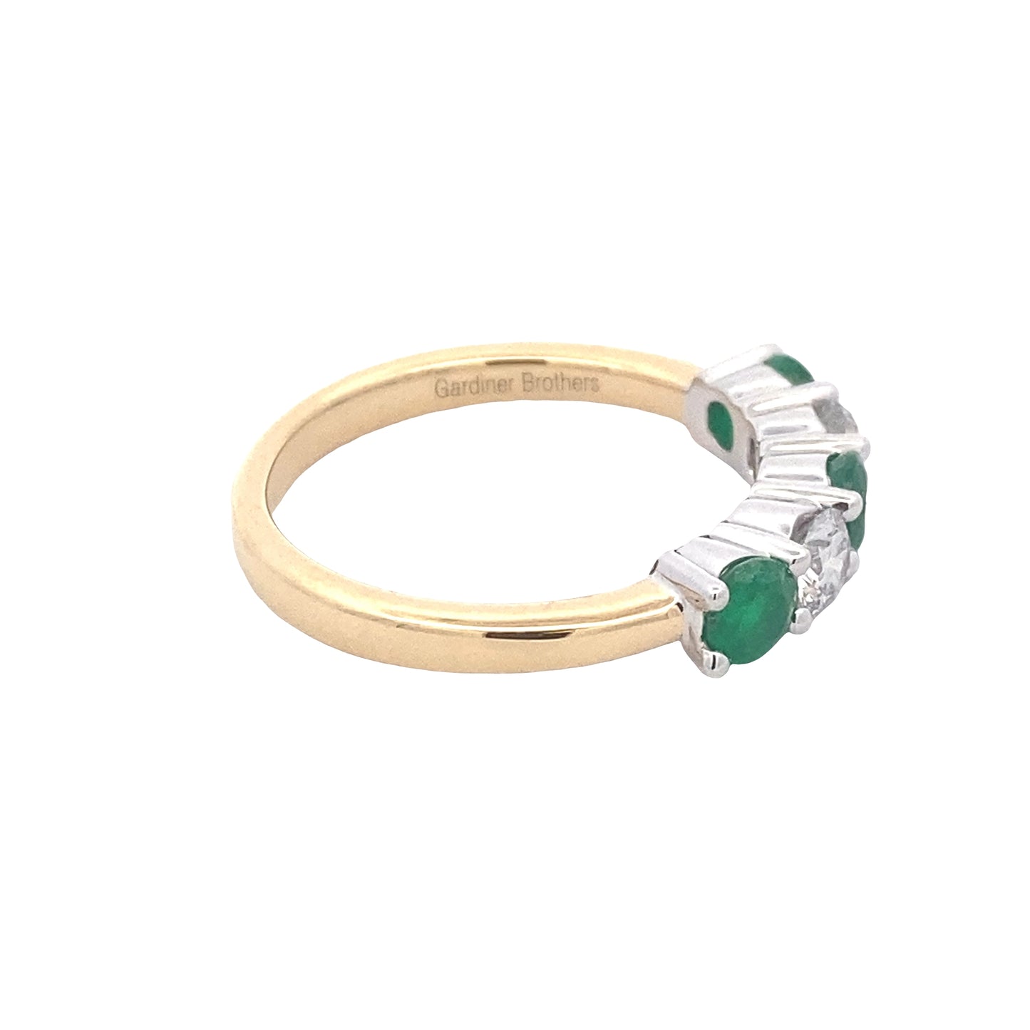 Emerald and Diamond 5 Stone Ring Gardiner Brothers