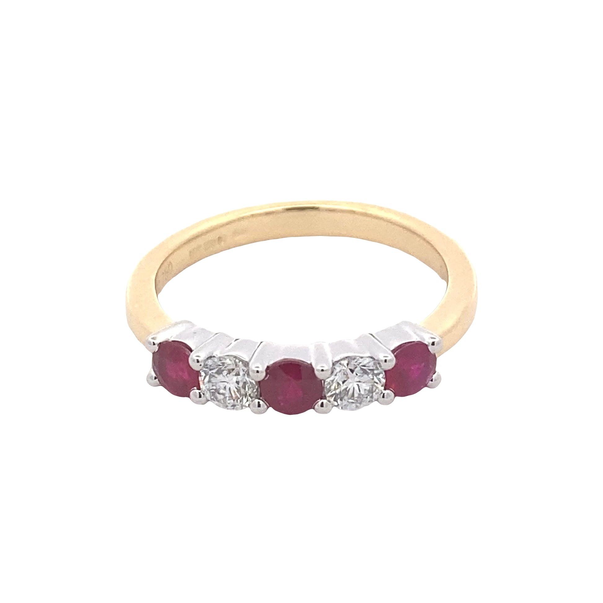 Ruby and Diamond 5 Stone Ring Gardiner Brothers