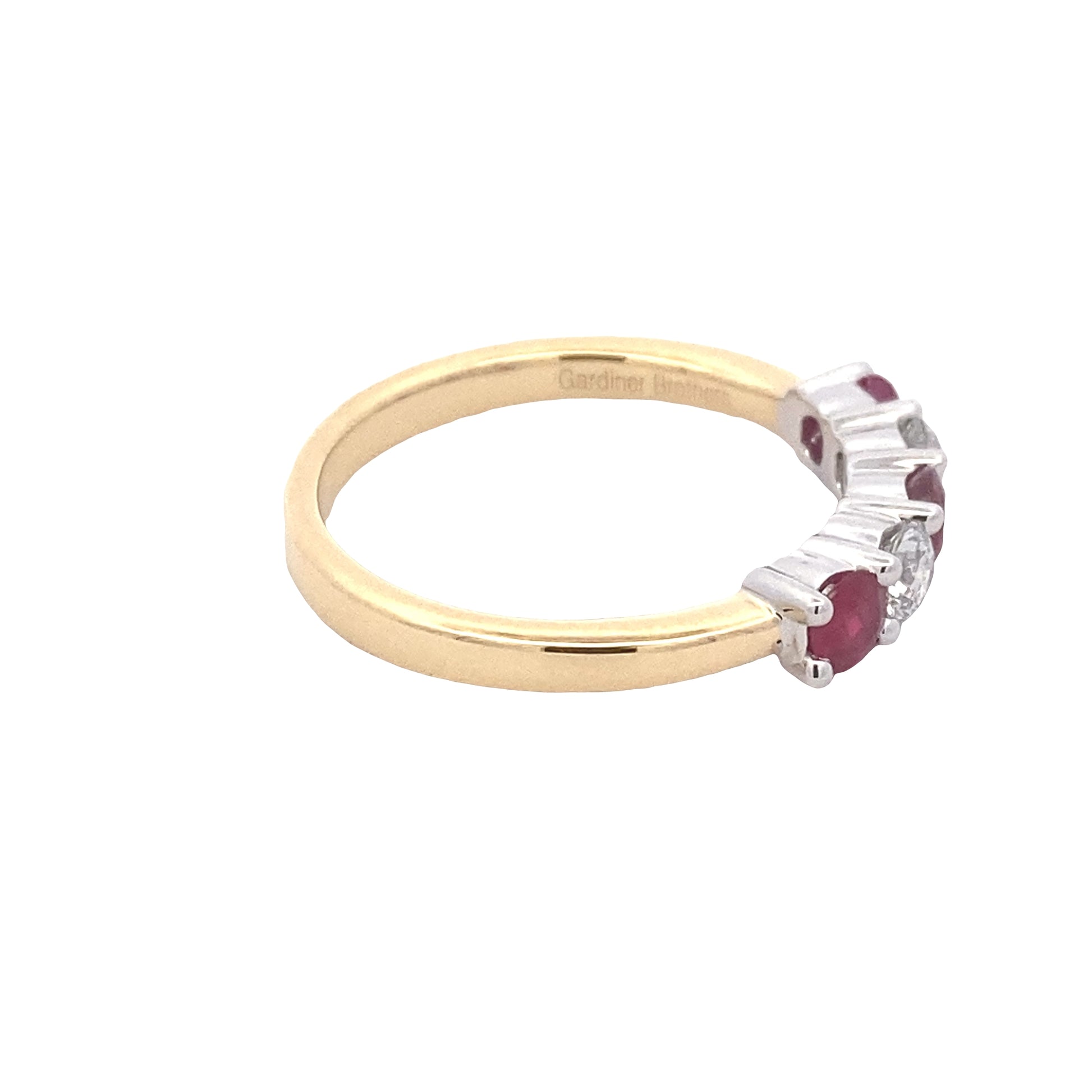Ruby and Diamond 5 Stone Ring Gardiner Brothers
