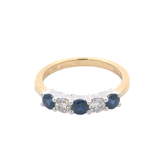 Sapphire and Diamond 5 Stone Ring Gardiner Brothers