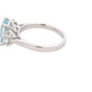 Octagonal shaped aquamarine and round brilliant cut diamond 3 stone ring Gardiner Brothers
