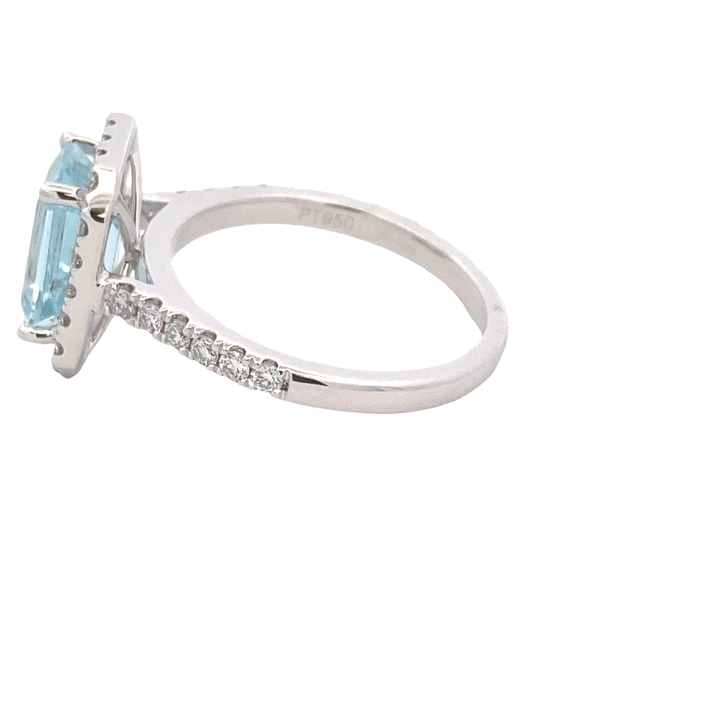 Octagonal Aquamarine and Diamond Halo Style Ring Gardiner Brothers