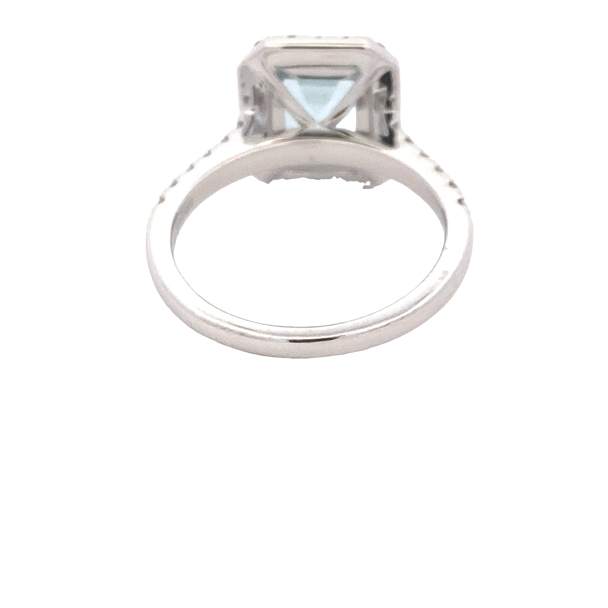 Octagonal Aquamarine and Diamond Halo Style Ring Gardiner Brothers
