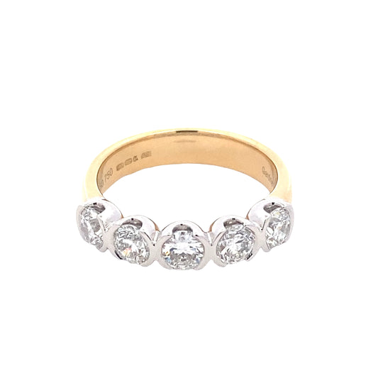 Round Brilliant Cut Diamond 5 Stone Ring - 1.25cts Gardiner Brothers