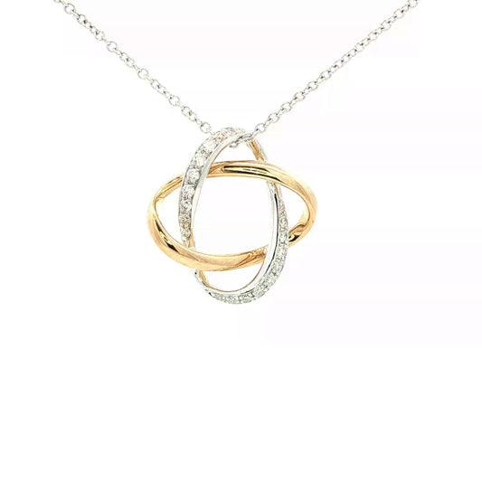 Yellow and White Gold Diamond Knot Pendant Gardiner Brothers