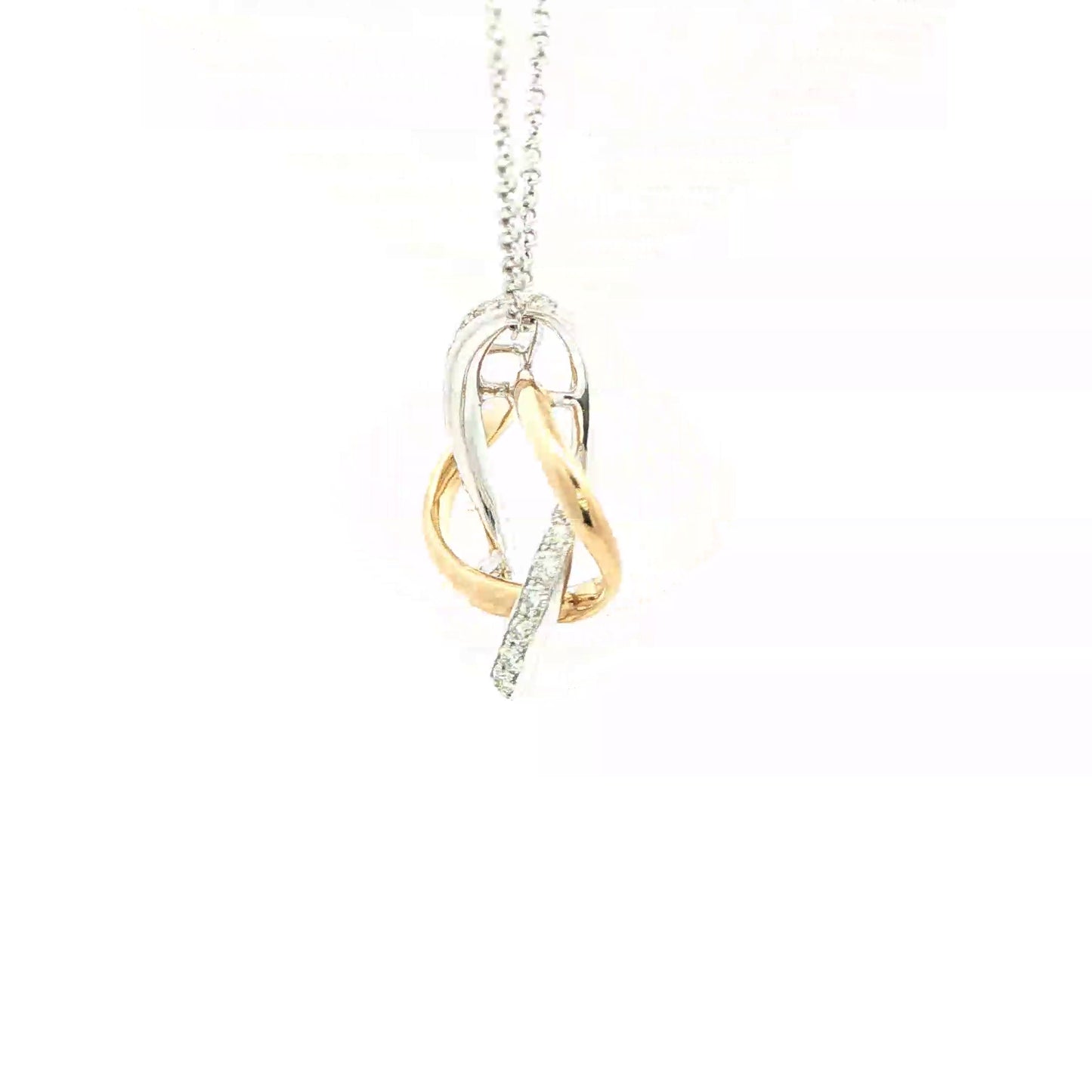 Yellow and White Gold Diamond Knot Pendant Gardiner Brothers