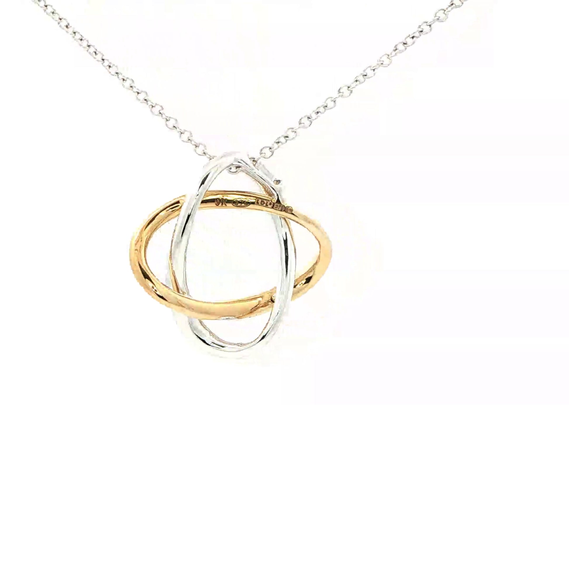 Yellow and White Gold Diamond Knot Pendant Gardiner Brothers