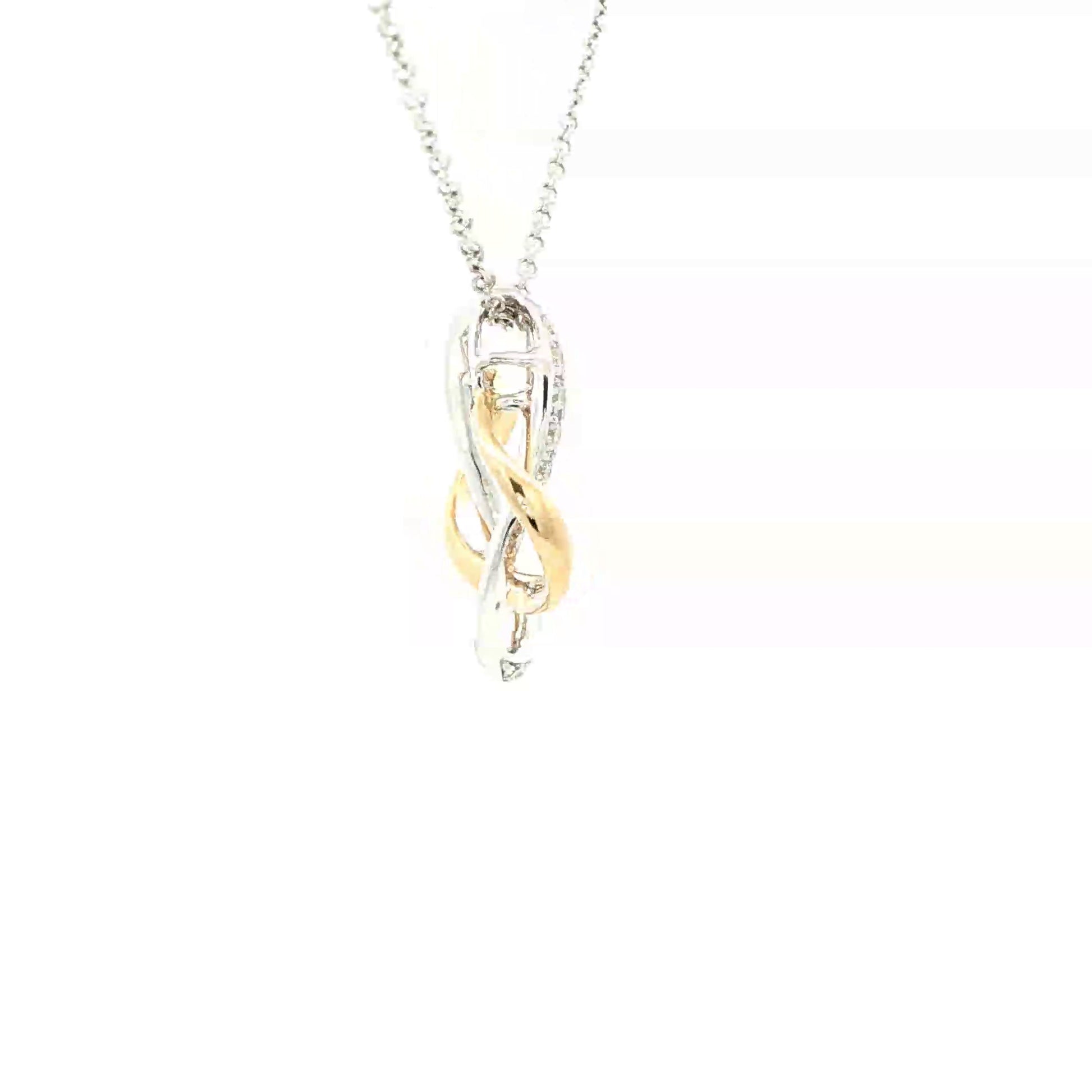 Yellow and White Gold Diamond Knot Pendant Gardiner Brothers