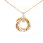 3 Colour Interlocking Circles Pendant with Diamond Bale Gardiner Brothers