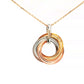 3 Colour Interlocking Circles Pendant with Diamond Bale Gardiner Brothers