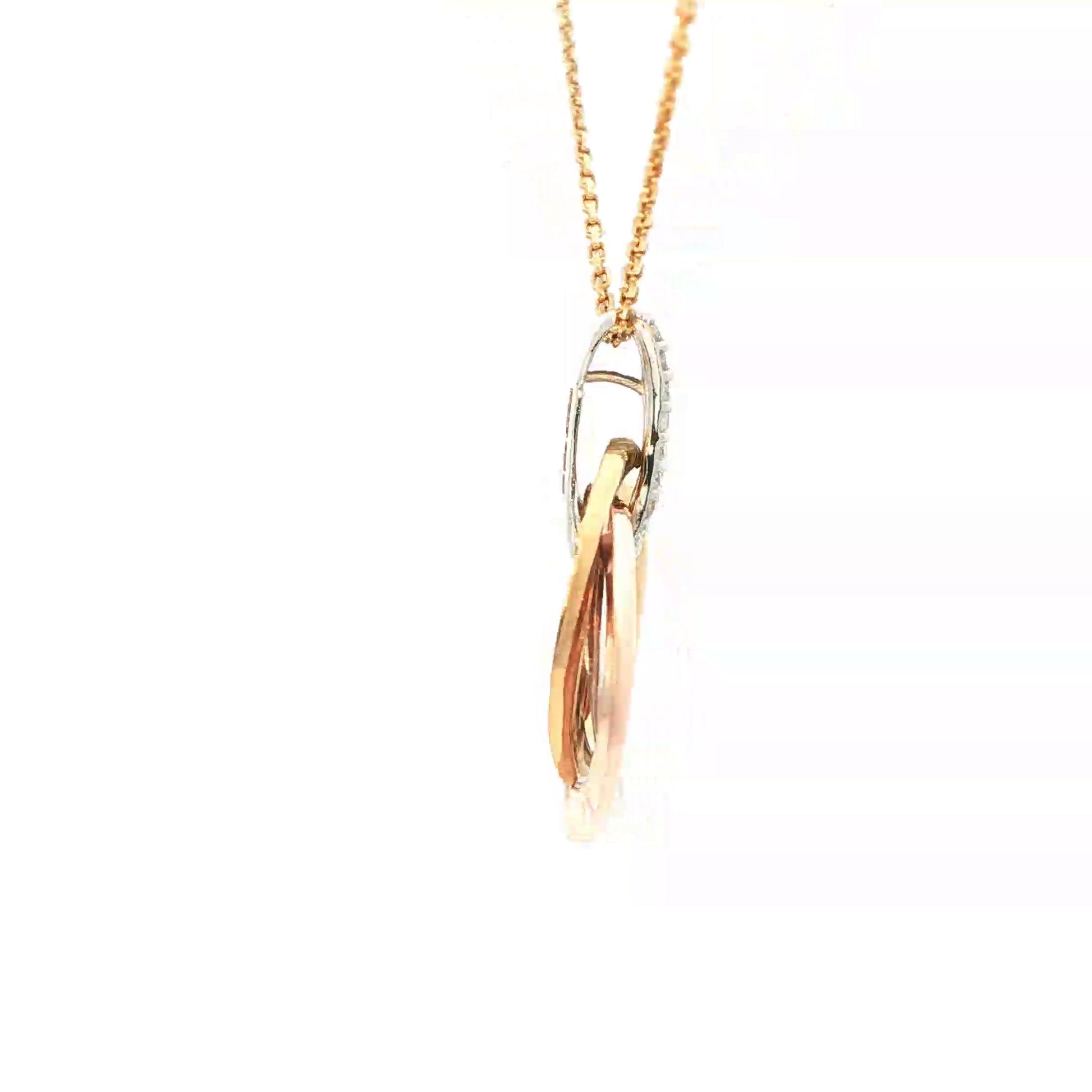 3 Colour Interlocking Circles Pendant with Diamond Bale Gardiner Brothers