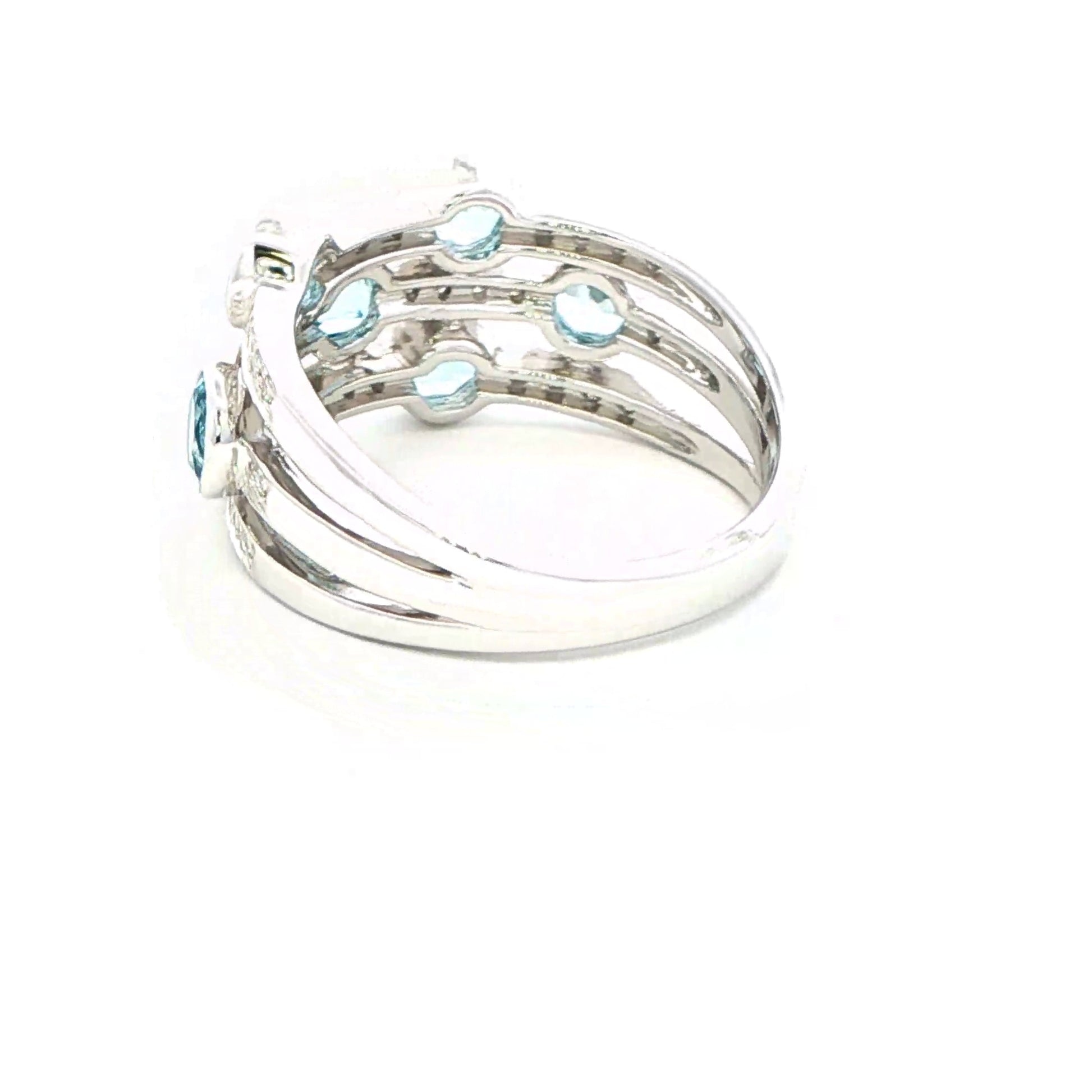 White Gold Topaz and Diamond Bubble Style Ring Gardiner Brothers