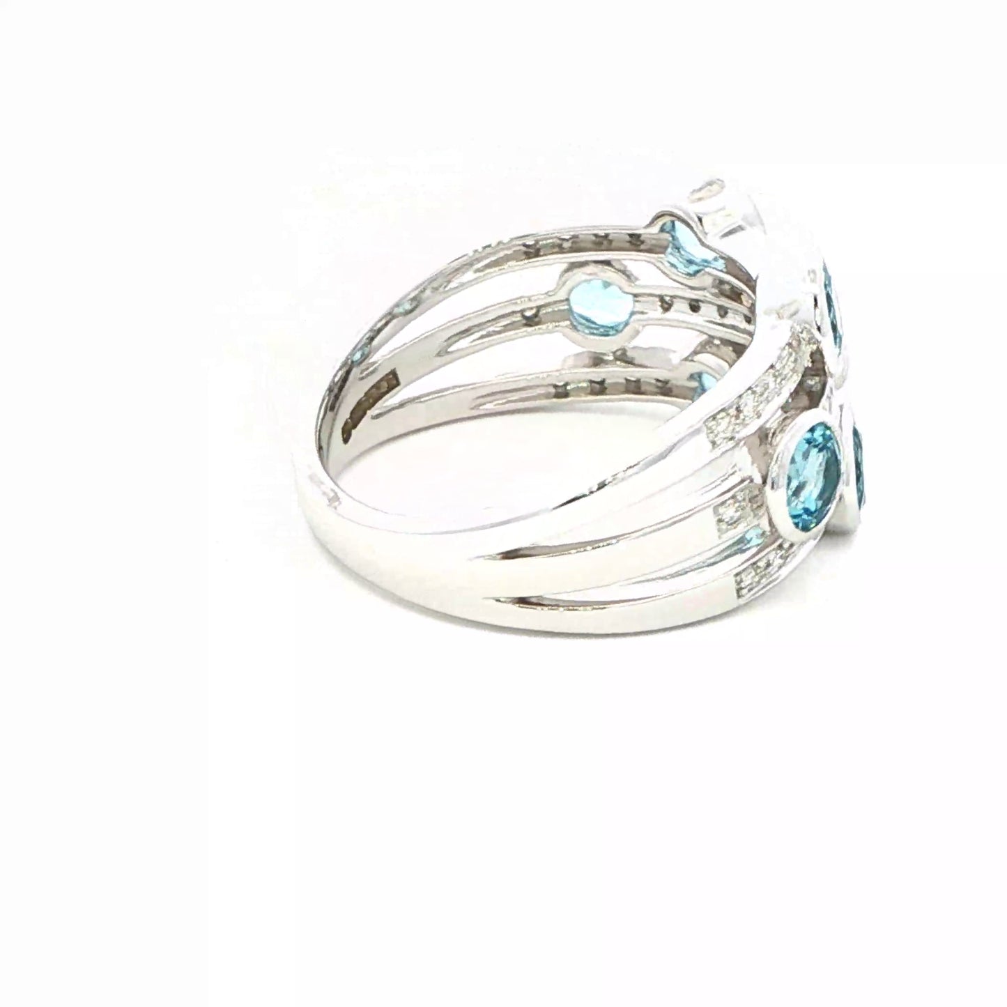 White Gold Topaz and Diamond Bubble Style Ring Gardiner Brothers