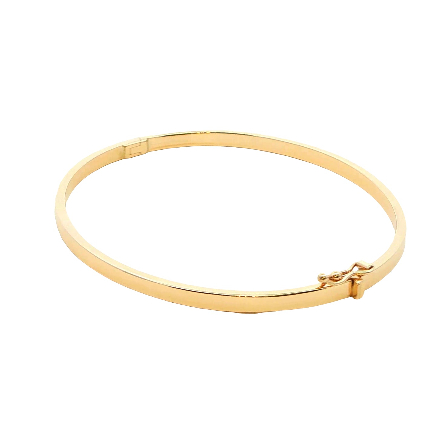 Yellow Gold 3mm Solid Bangle in a Flat Profile Gardiner Brothers
