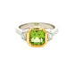 Chrome Tourmaline and Trapezoid Cut Diamond 3 Stone Ring Gardiner Brothers