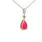 Pear Shaped Purple Garnet and Round Brilliant Cut Drop Style Pendant Gardiner Brothers