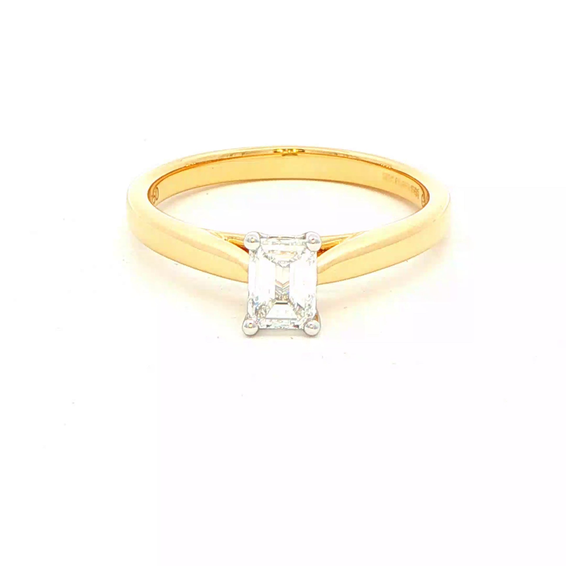 Emerald cut diamond solitaire ring - 0.50cts Gardiner Brothers