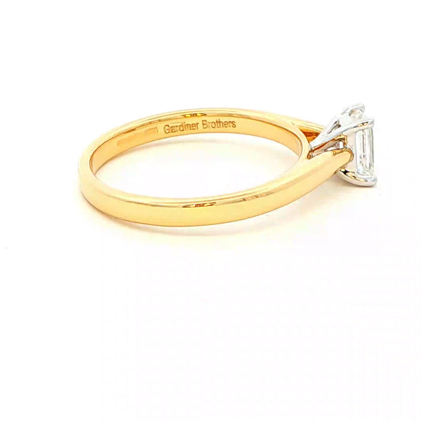 Emerald cut diamond solitaire ring - 0.50cts Gardiner Brothers