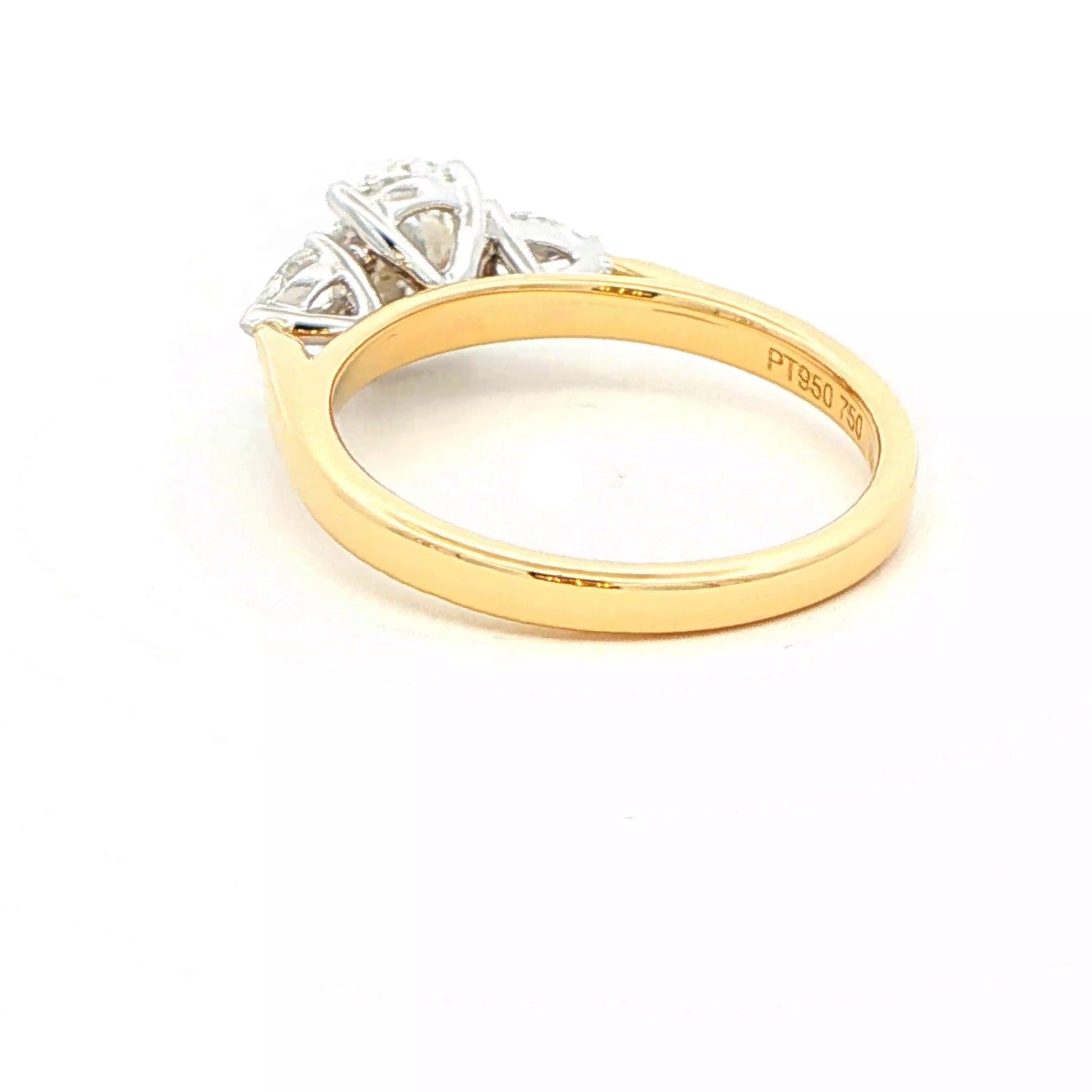 Oval and Pear Shaped Diamond 3 Stone Ring - 1.30cts Gardiner Brothers
