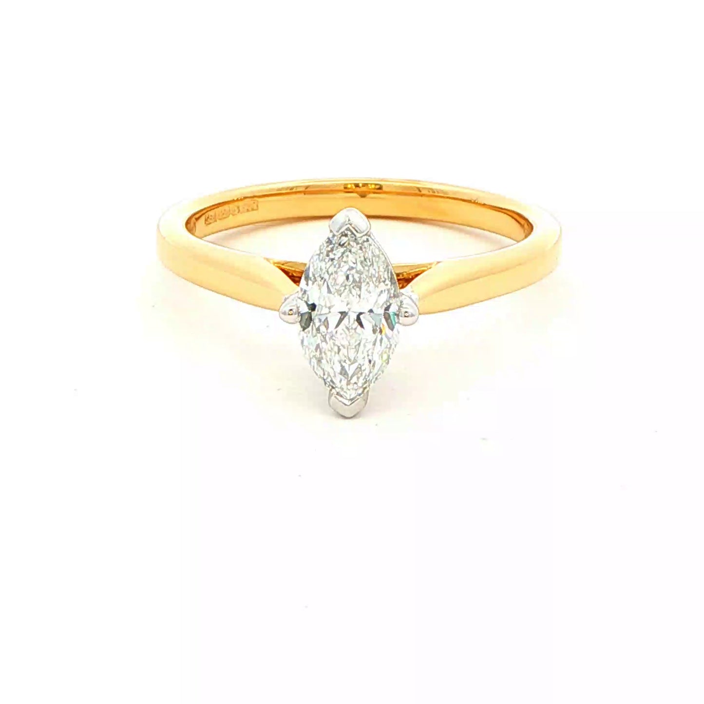 Marquise shaped diamond solitaire ring - 0.70cts Gardiner Brothers