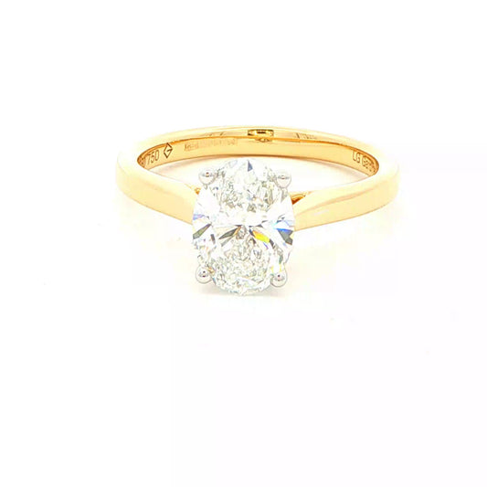 Lab Grown Oval Shaped Diamond Solitaire Ring - 1.50cts Gardiner Brothers