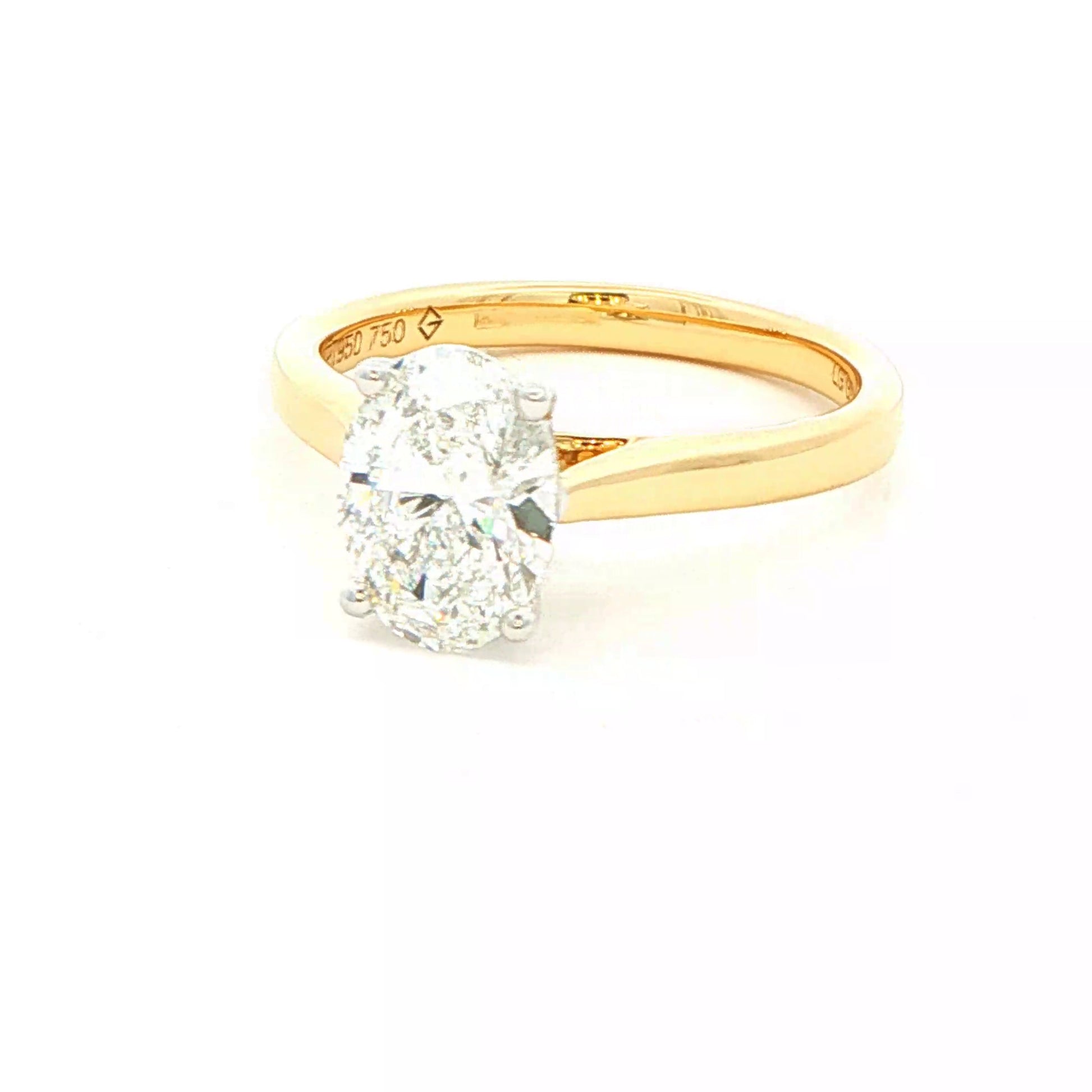 Lab Grown Oval Shaped Diamond Solitaire Ring - 1.50cts Gardiner Brothers