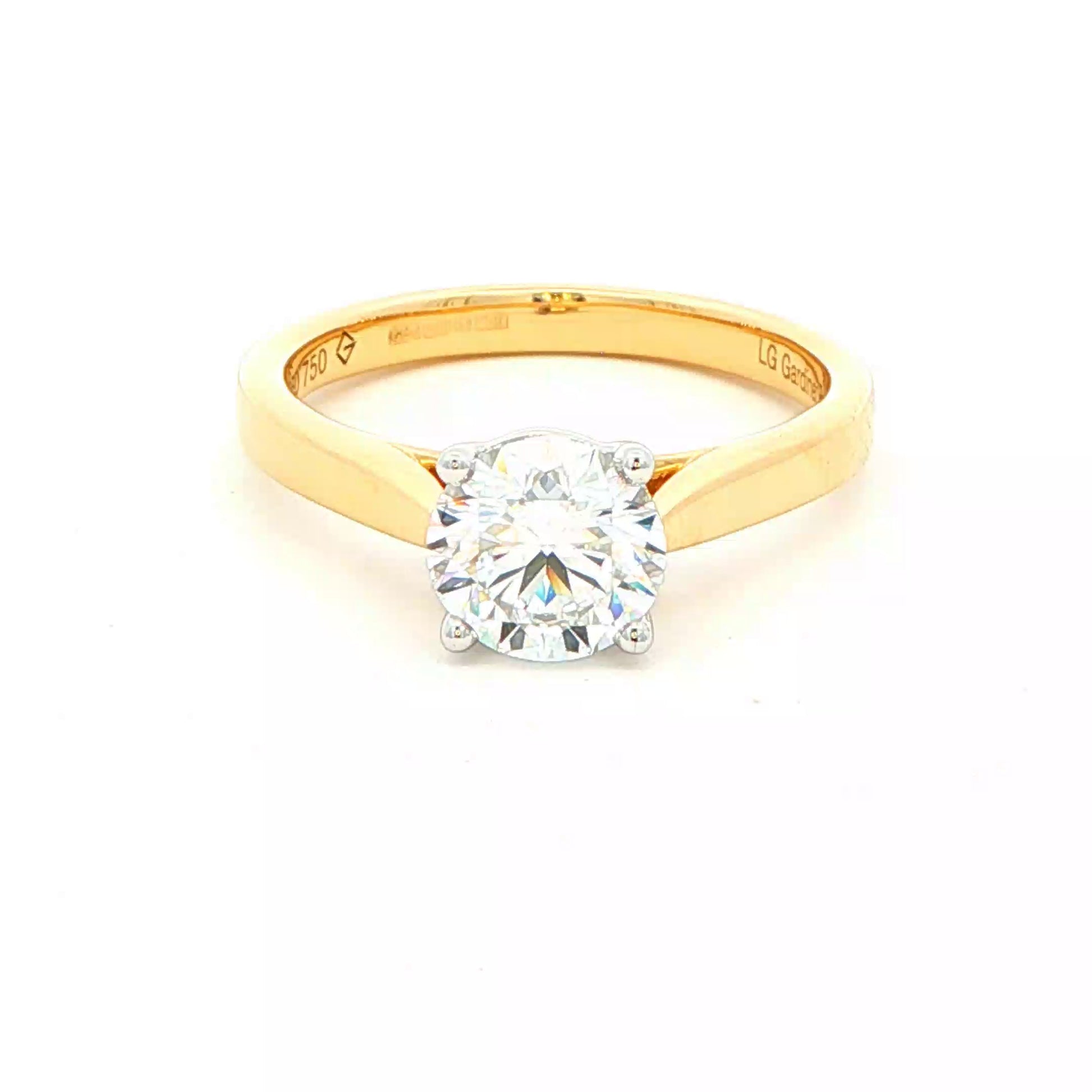 Lab Grown Round Brilliant Cut Diamond Solitaire Ring - 1.20cts Gardiner Brothers