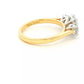 Yellow Gold Oval and round brilliant cut diamond 3 stone ring - 1.82cts Gardiner Brothers