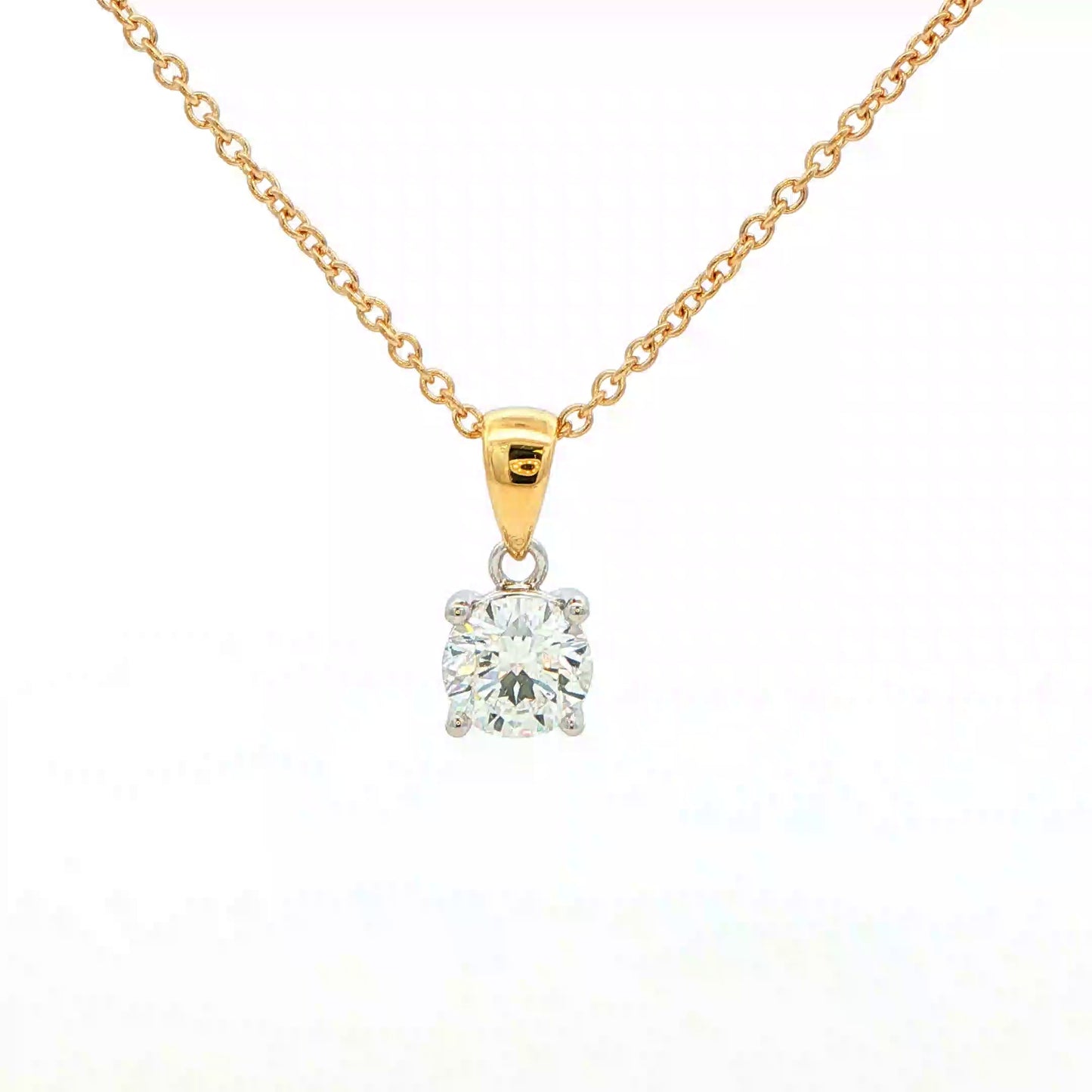 round brilliant cut diamond solitaire pendant - 1.00cts Gardiner Brothers