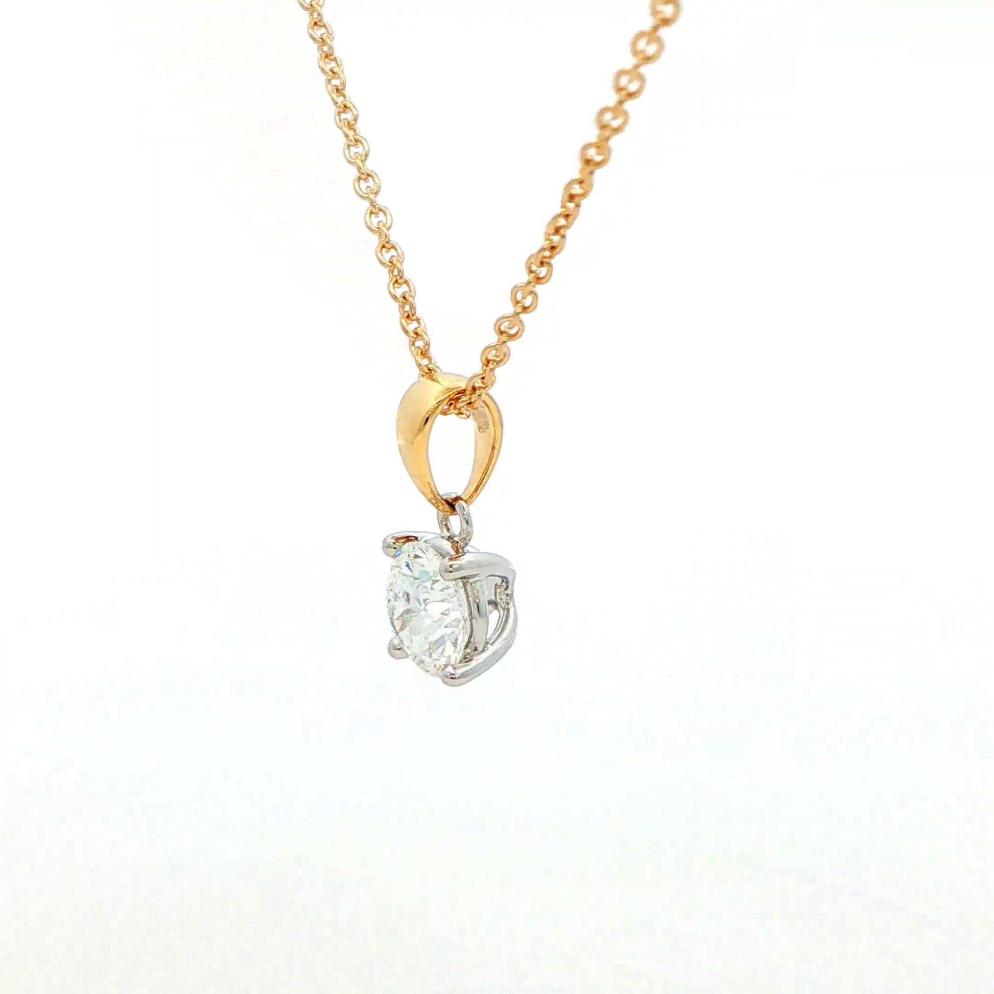 round brilliant cut diamond solitaire pendant - 1.00cts Gardiner Brothers