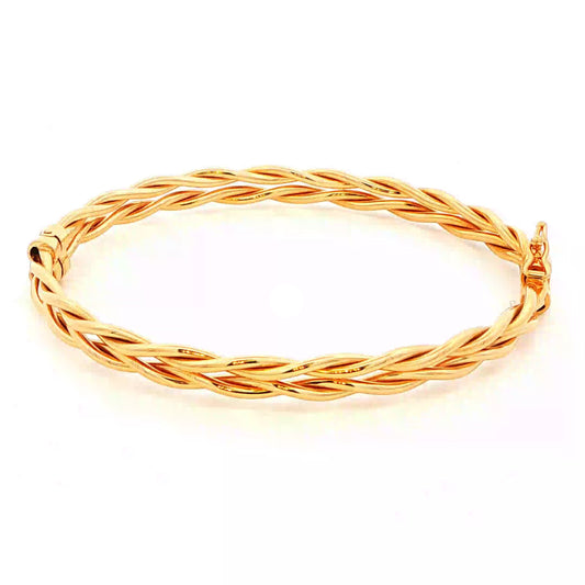 Yellow Gold Double Twisted Strand Bangle Gardiner Brothers