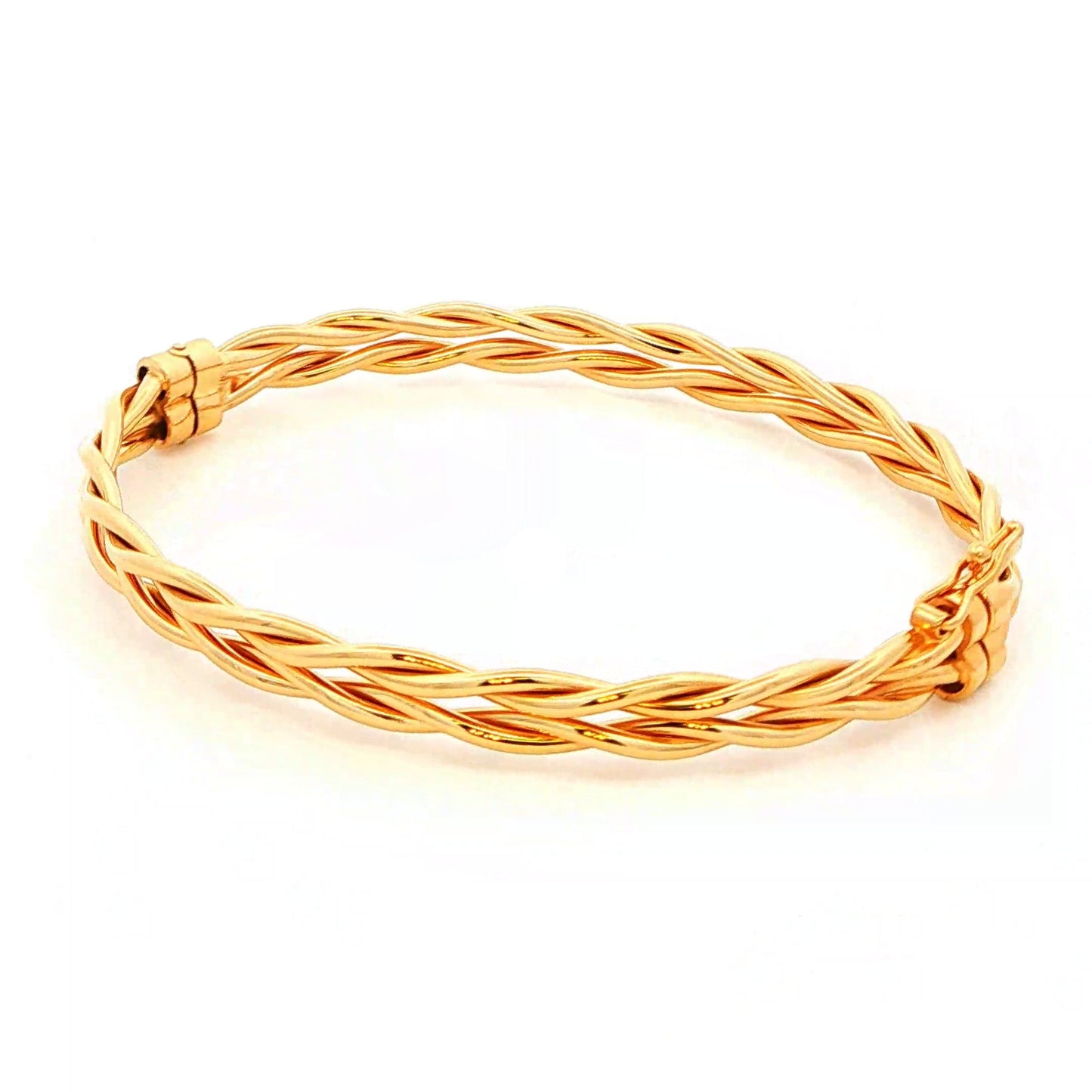 Yellow Gold Double Twisted Strand Bangle Gardiner Brothers