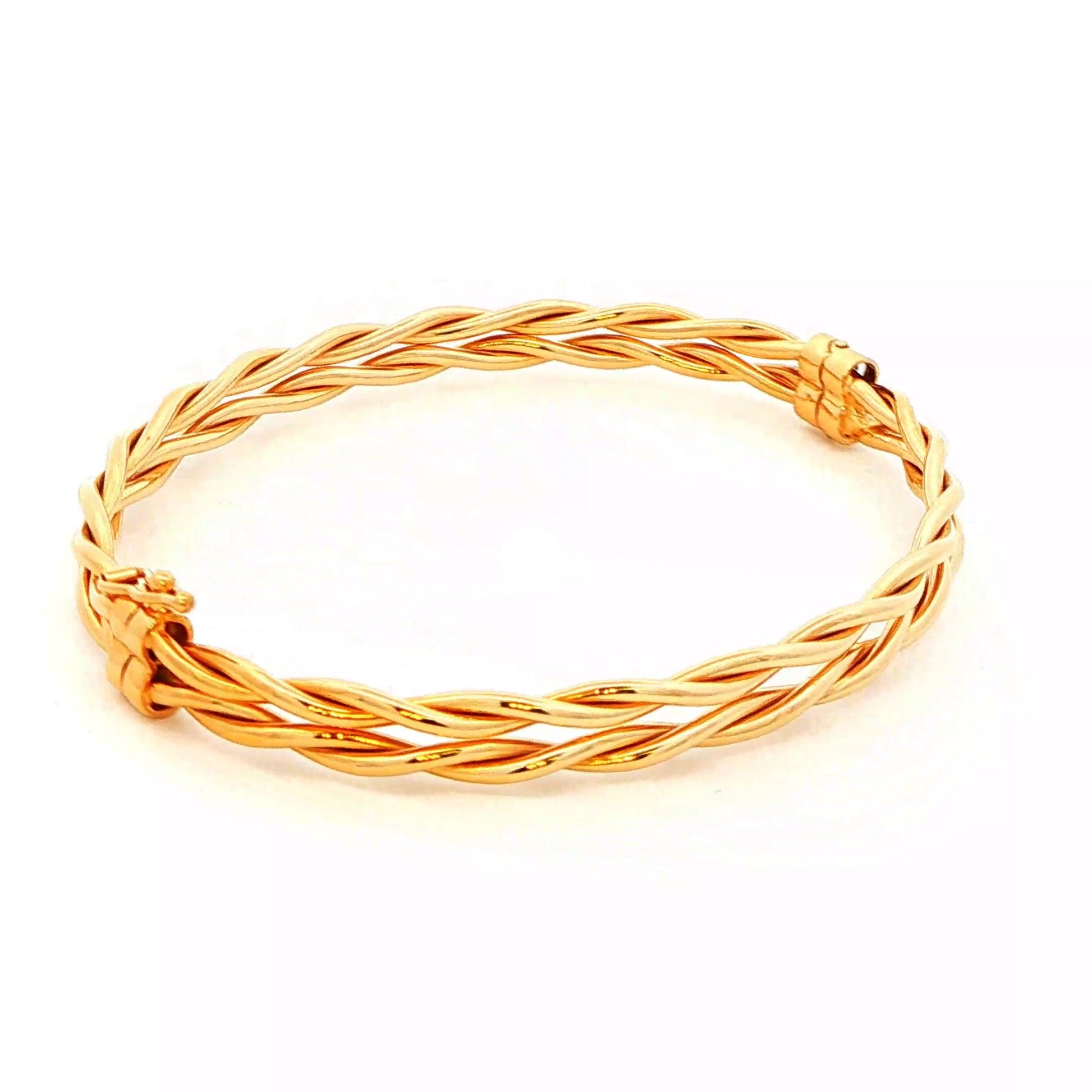 Yellow Gold Double Twisted Strand Bangle Gardiner Brothers