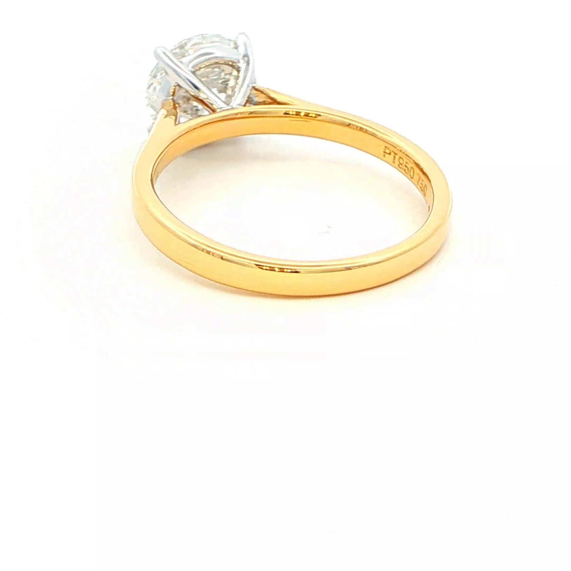 Yellow Gold Round Brilliant cut diamond solitaire ring - 1.70cts Gardiner Brothers