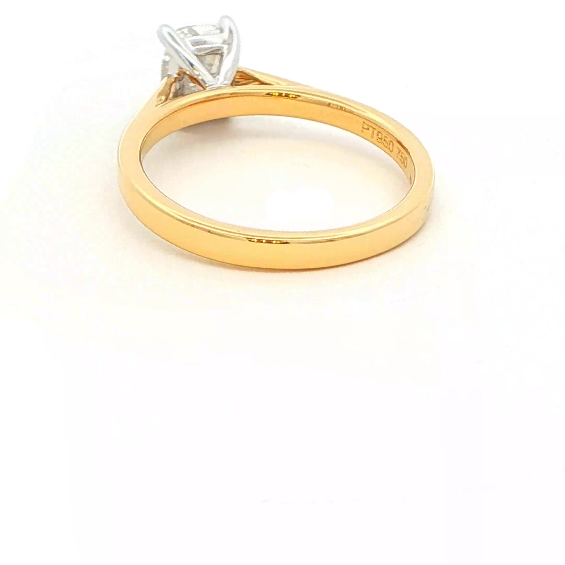 Elongated cushion shaped diamond solitaire ring - 0.90cts Gardiner Brothers