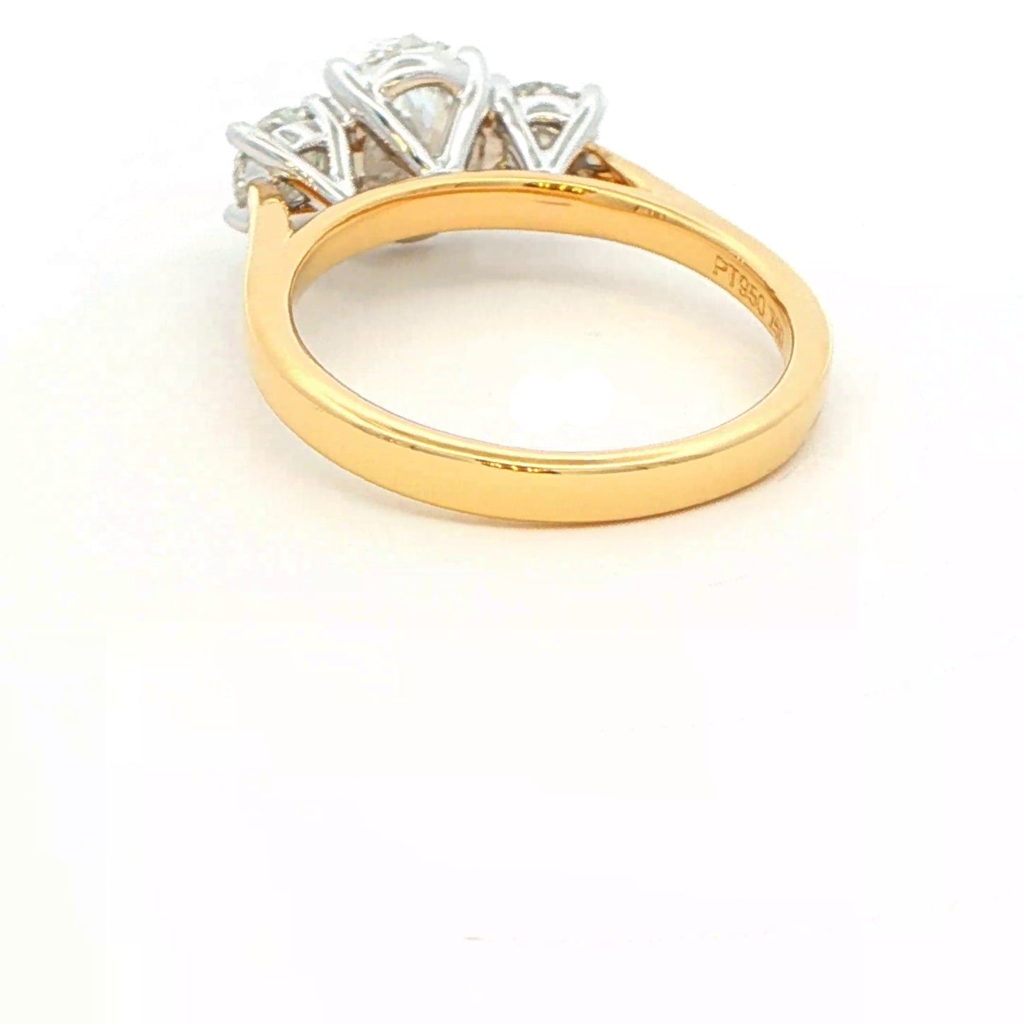 Oval and round brilliant cut diamond 3 stone ring - 1.80cts Gardiner Brothers